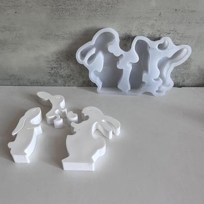 Häschenform Silikon Familie Kaninchen Figur Form Kaninchen Silikonform für Frühlingsfeiertags-Heimdekoration Kunsthandwerk Gips