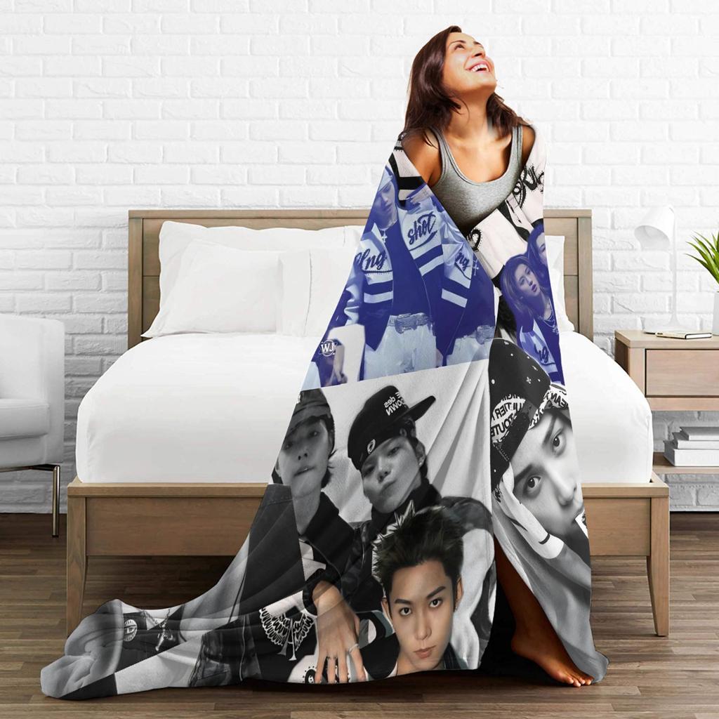 Kpop Group Lngshot  Print Blanket For Men Women Warm Cozy Fluffy  Throw Blankets for Bed 50x60 Inches Multi-size
