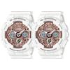 Waterproof Pair Watches for Men and S Series G-SHOCK Women, Unisex, Ana-Digi Mid-Size, White, GMA-S120MF-7A2 (Used)
