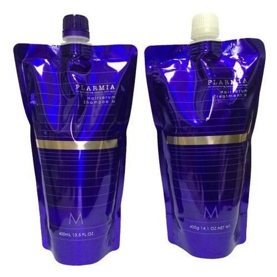 Milbon Plamia Hair Serum Shampoo M Treatment 400mL each refill set