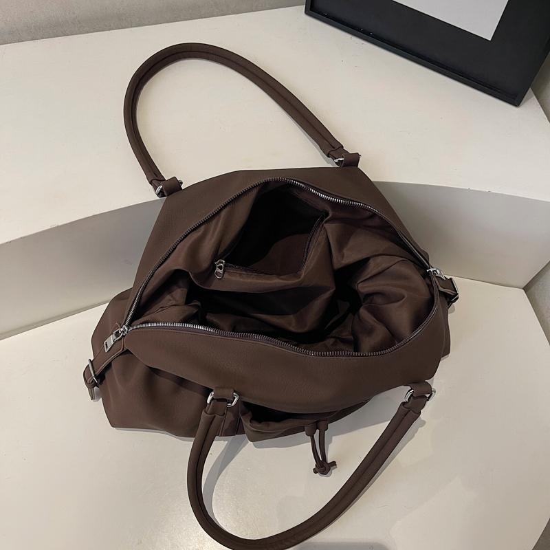 Elegant PU Tote Bag for Women – Fashionable Drawstring Bottom Design with Adjustable Shoulder Strap, Perfect for Work & Daily Use