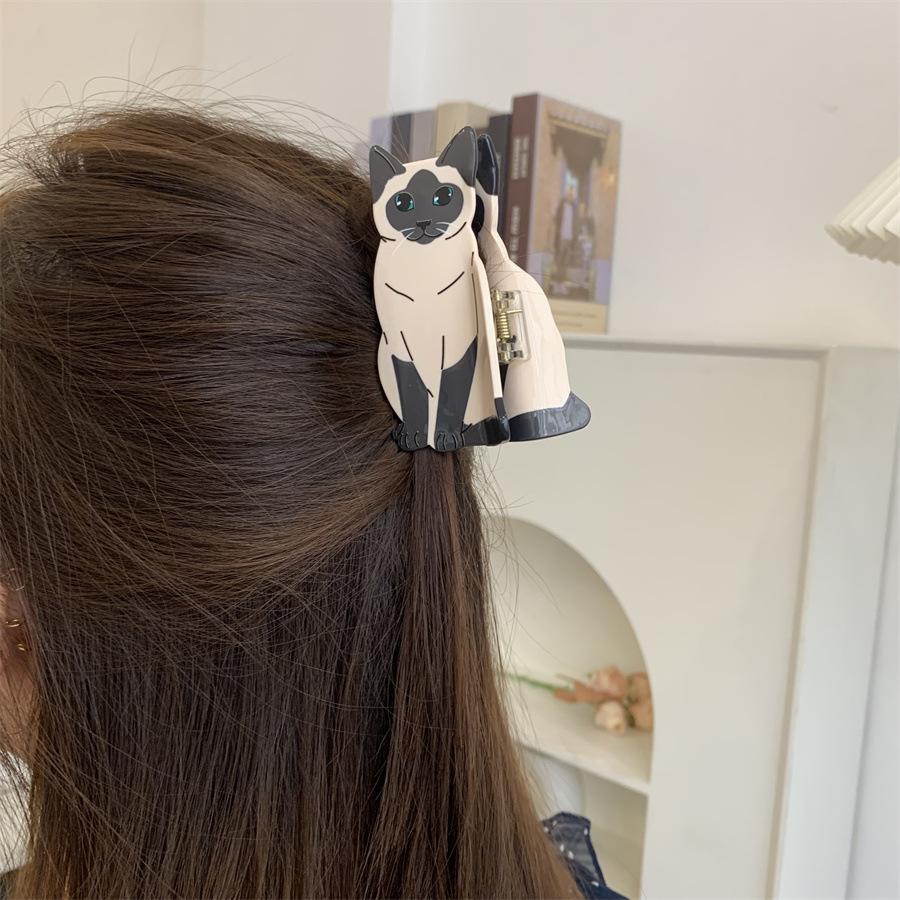 Cute Acetic Acid Cat Hair Claw For Women Cartoon Korean Style Kitten Claw Clip Hair Accessories Headdress Animal Shark Clip