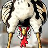 Window Cling for Glass Funny Chicken Static Cling, Upside Down Rooster Sticker, Indoor Balcony Decor Waterproof Non-adhesive Decal Living Room