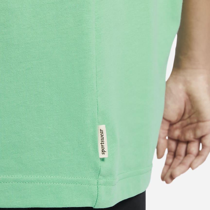 Nike T Shirts Women's Green Crew Neck Moderate Straight Fit DV8318-363