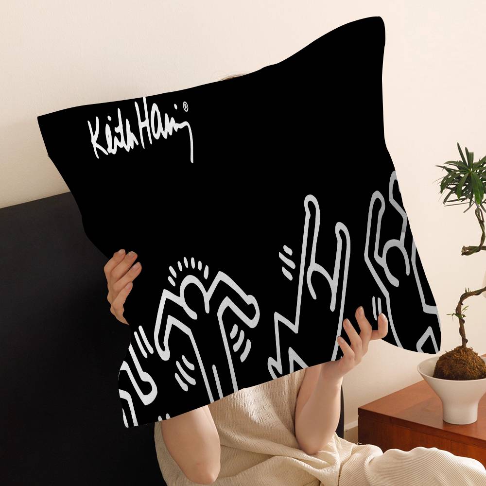 Retro Abstract Cartoon K-KeithS Pillow Anime Pillow Sofa Bed Head Pillow Cover Cushion Cover 45x45 Cm Fashion