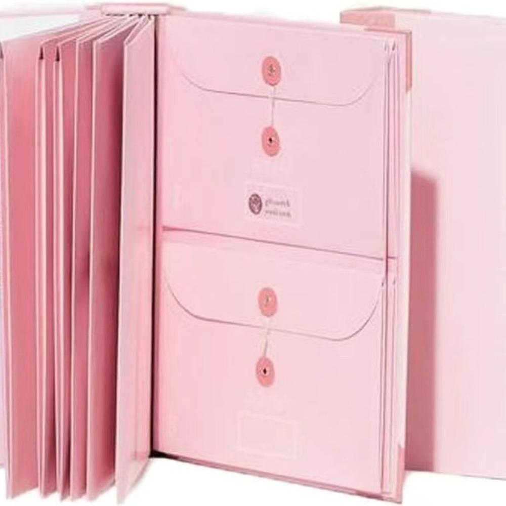 Multiple Pockets Manila Pocket Folder Portable Accordion Storage Folders File Organizer