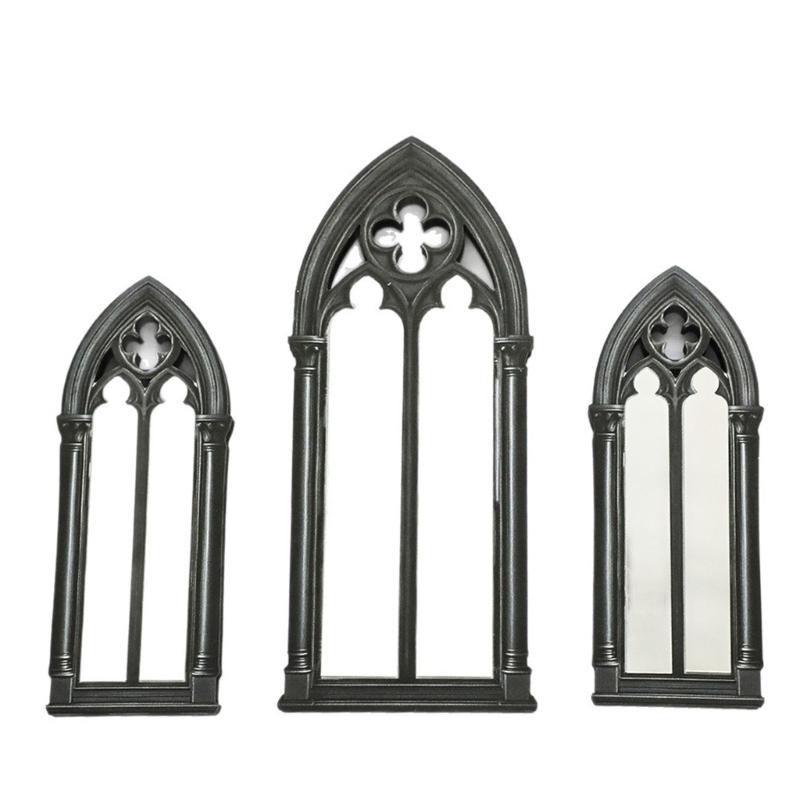 Rustics Window Frame Wall Decors Wooden Farmhouse Wall Art Decors Arched Cathedral Fake Window Home Decors for Entryway