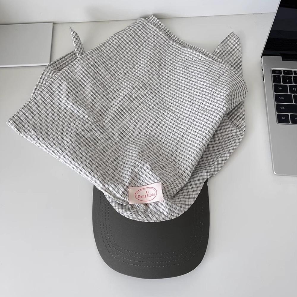 Plaid Scarf Peaked Cap Cotton Triangle Headscarf Hat Y2K Headscarf Baseball Hat  Mountaineering