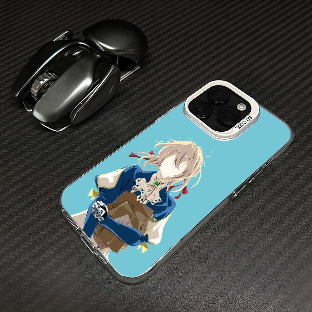 V-Violet Evergarden Phone Case For iPhone17,16,15,14,13,12,11 Plus,Pro Max White Matte Shockproof Cover