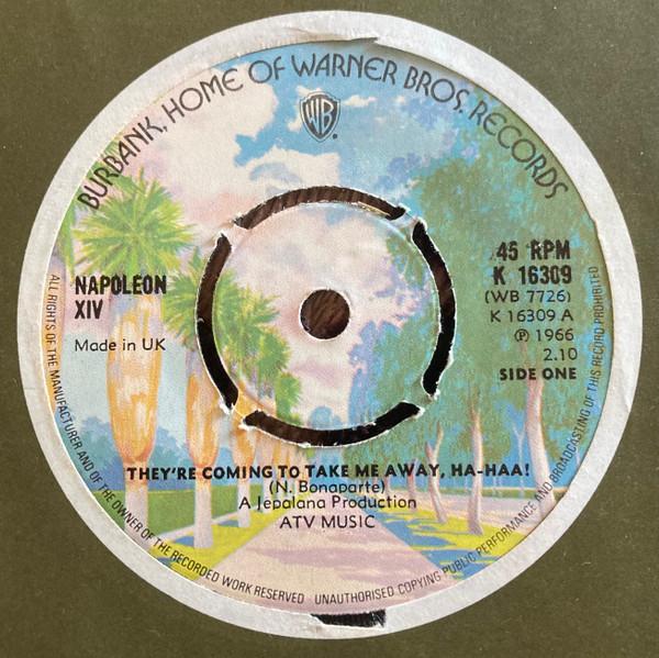 

7inch Record NAPOLEON XIV - They re Coming To Take Me Away, Ha- K16309 Warner Bros. Re 1973 UK Pop Used