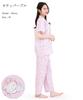 SAZAC Sleepy Hello Kitty Shirt Cotton Short Sleeve and Long Pants Set Pajamas, 100% Broadcloth, Women's (Purple/M/SAN1945)