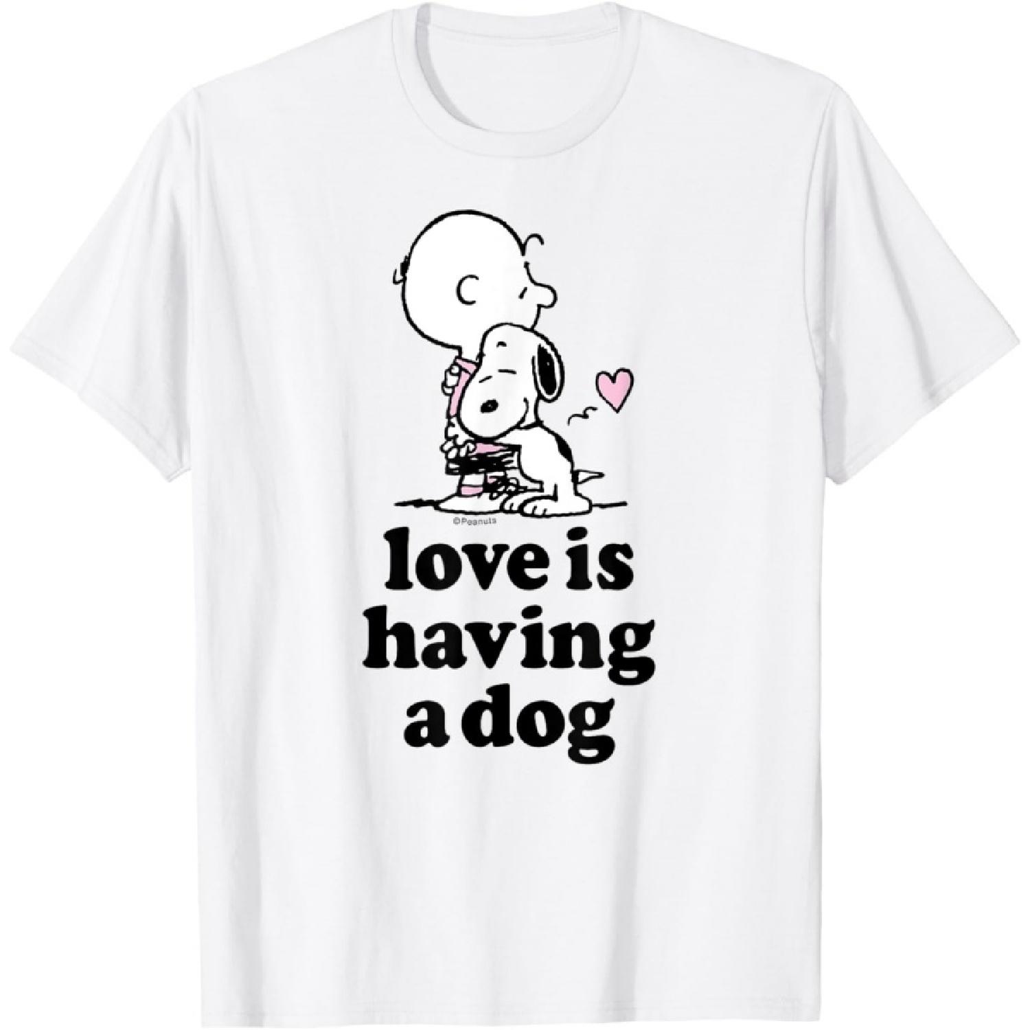 Peanuts - Снупи Чарли Браун Обнимаются Любовь - это Иметь Собаку Футболка S