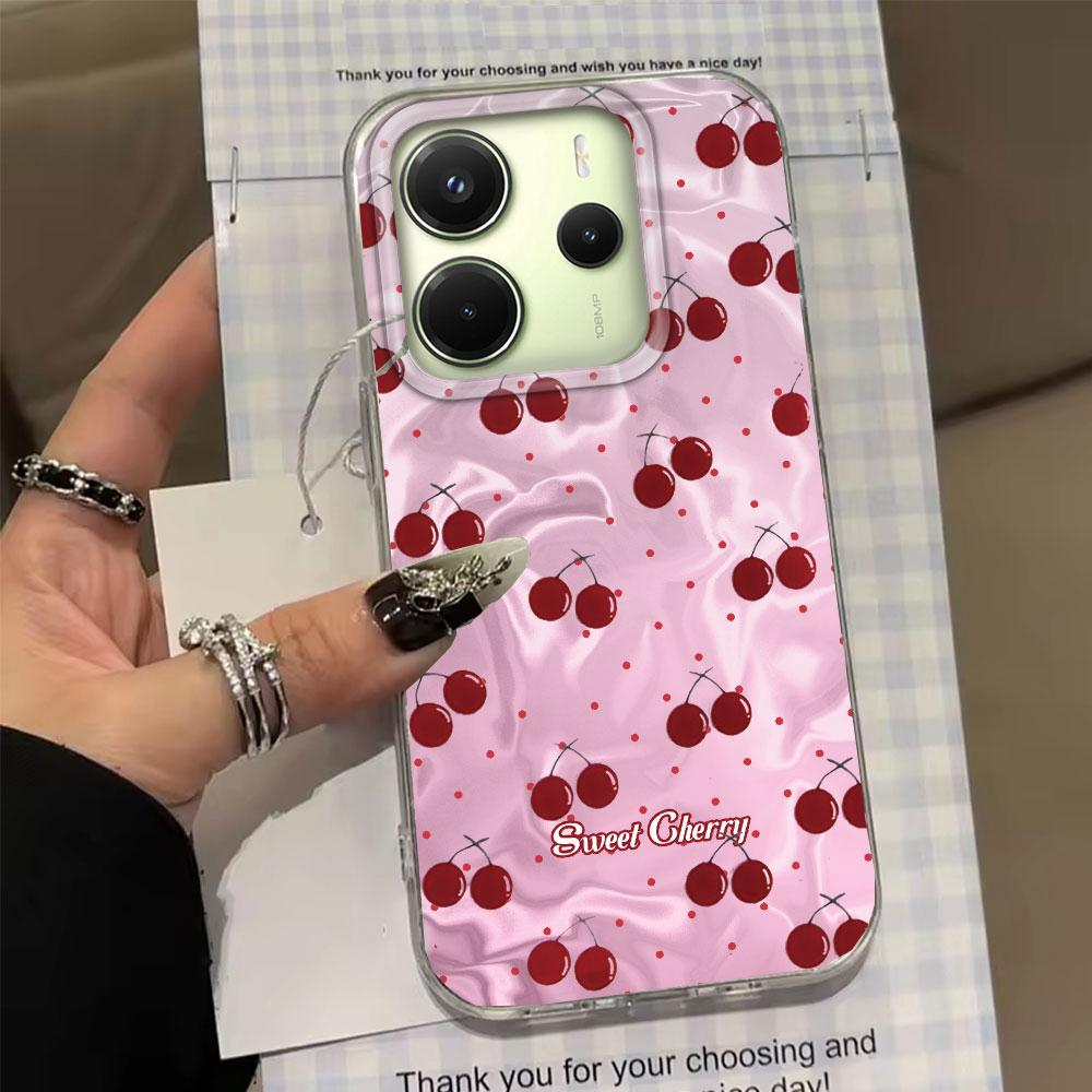 Summer Cherry Fruit Women Girls Phone Case for Xiaomi Redmi Note 14 13 12 11 11S 10 9 8 Pro 9C 13C 14C A5 A3 A4 A3X A1 A2 Cover