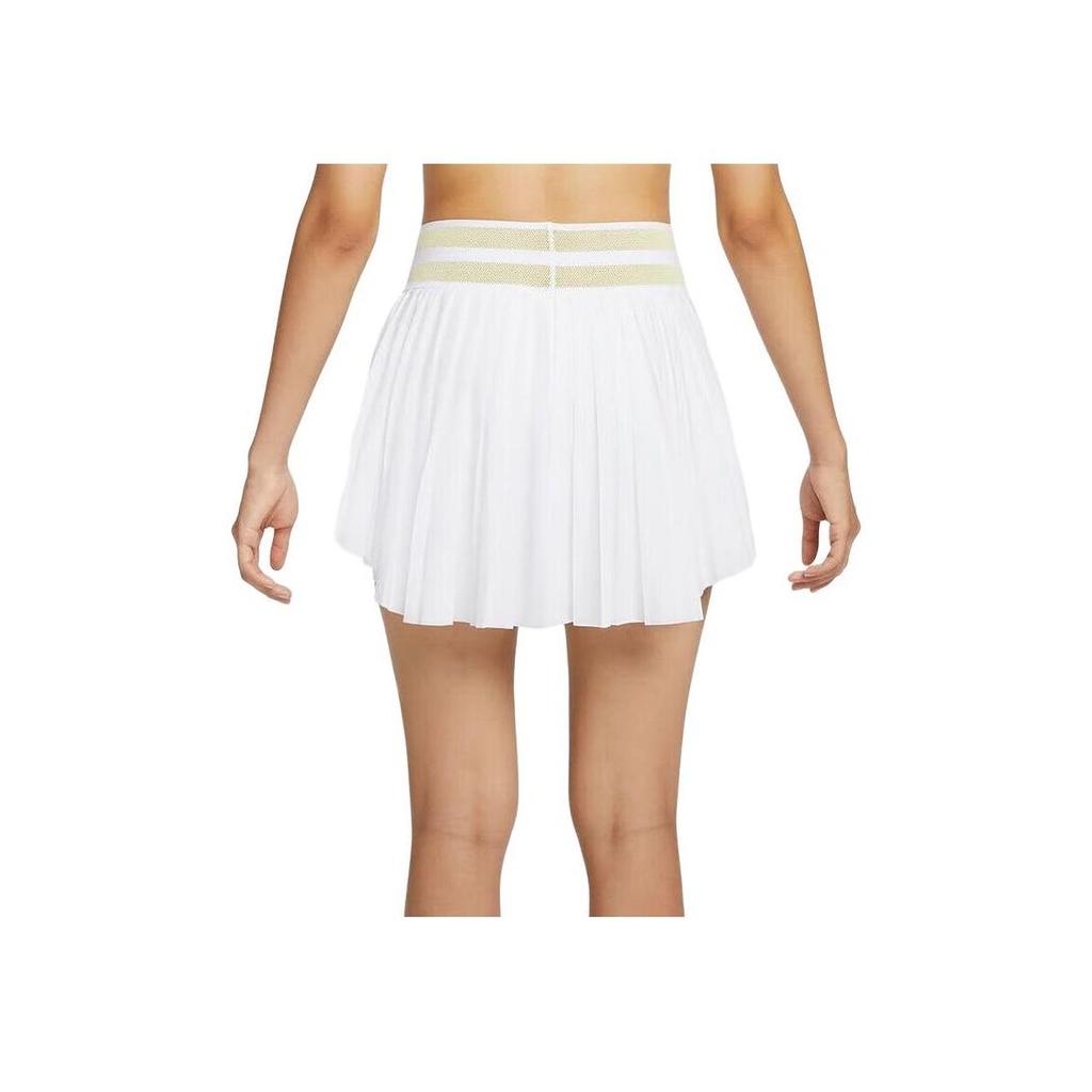 Nike Comfortable Soft Fashionable Elastic High-Waisted Pleated Skirt Casual Short Skirt Women Skirts White HM4588-100