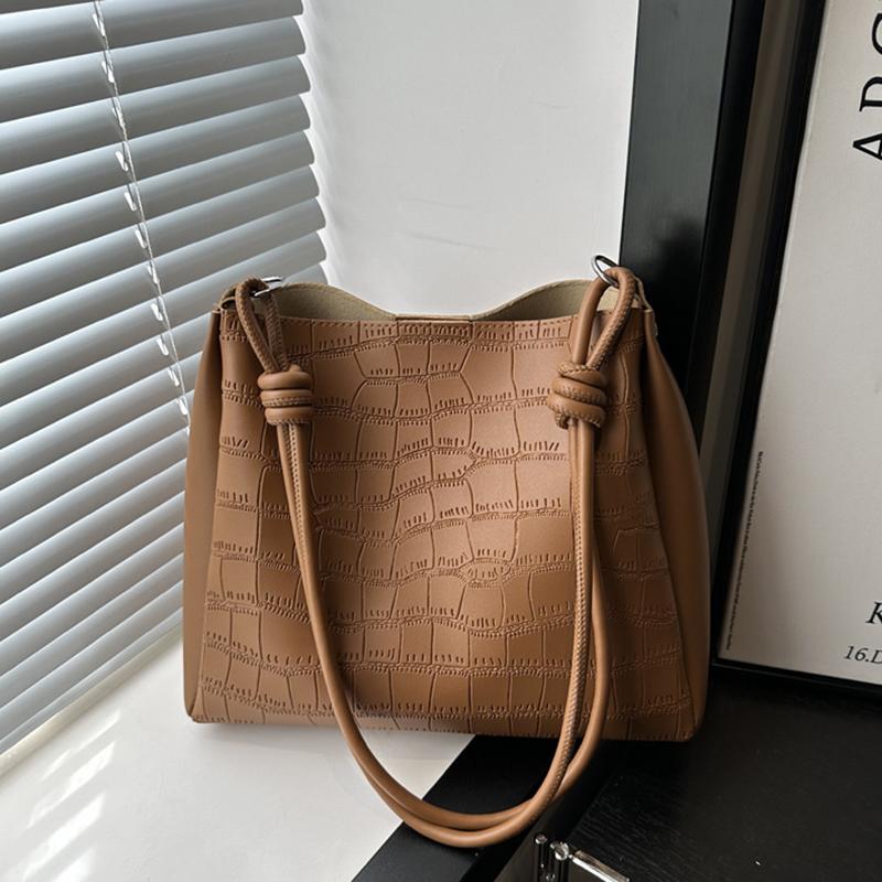 

Yogodlns Роскошная дизайнерская женская сумка бренды лето женская сумка-шоппер на плечо сумки-тоут для женщин модная женская с верхней ручкой 31.5x10x.5x26.5cm коричневый