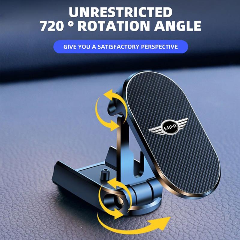 Hot 1pcs Folding Magnetic Car Holder 360 Degree Rotatable Mobile Phone Bracket For MINI Cooper Fridge One S F56 R57 R58 R60 JCW Countryman Clubman