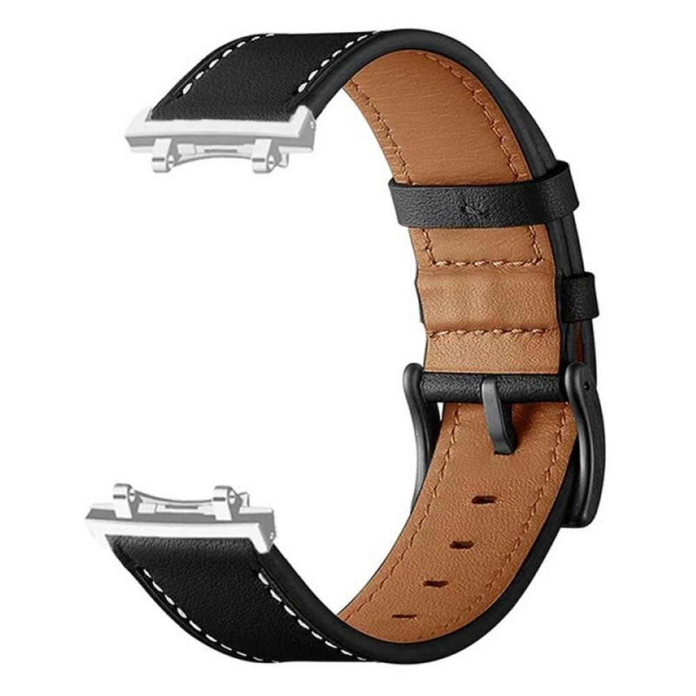 Fiber Leather Watch Band for Huami Amazfit T-Rex 3 Stitching Line Quick Release Replacement Strap