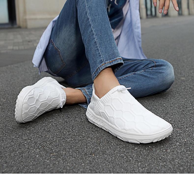 2025 Cross-Border Fly-Knit Barefoot Casual Shoes: Breathable, Comfortable, Soft Sole, Fashionable for Walking & Hiking Couples.