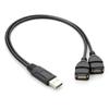 2 in 1 USB 2.0 Cable Double Splitter Adapter One To Two Female To Male Power Extension High Quality