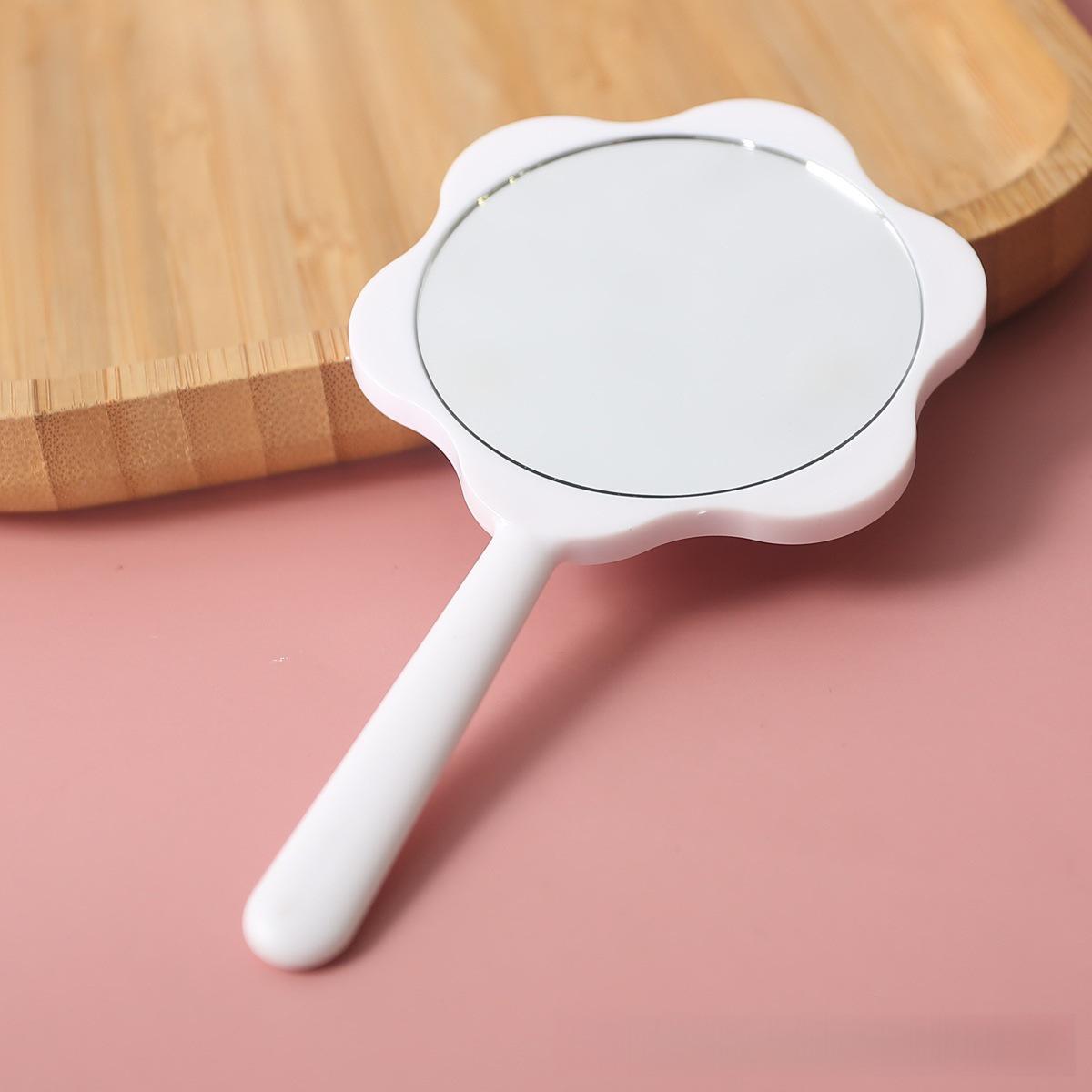 Adorable Floral Handheld Makeup Mirror – Portable Mini Handle for Girls