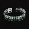 Moonso 18CM Luxury Rectangle Gold Green Silver Color on Hand Bracelet Bangle for Women Anniversary Gift Jewelry Bulk Sell S5779