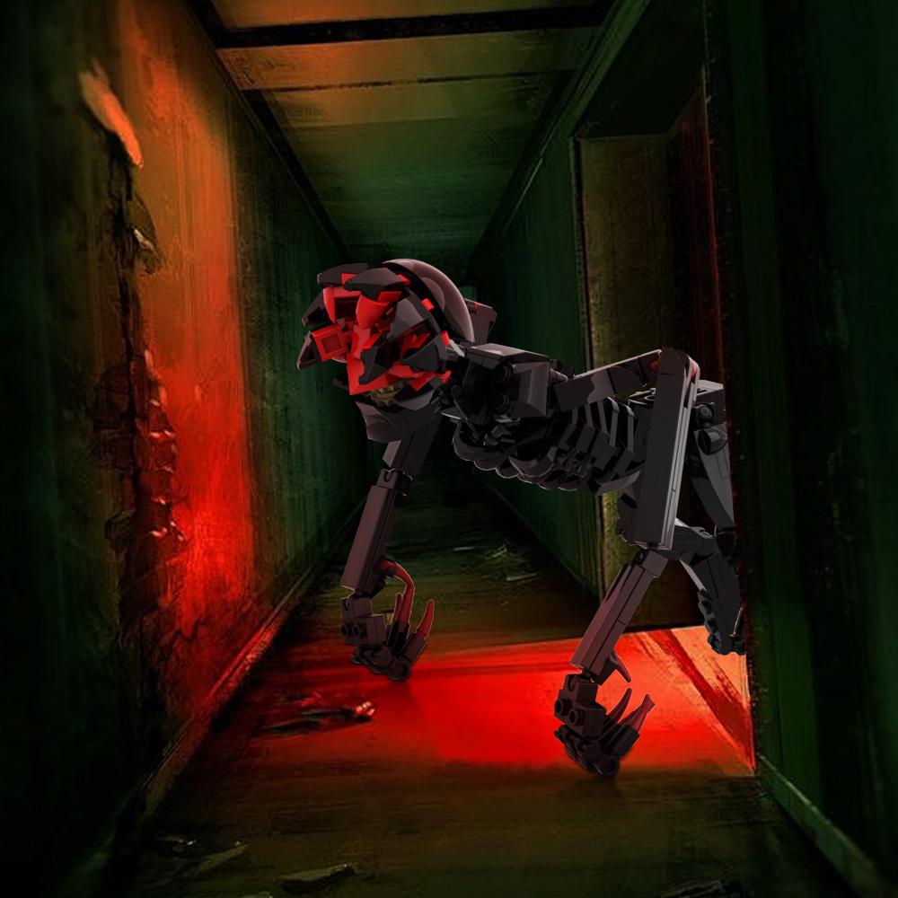 MOC Hororový film Tiché místo Stavebnice Model Smrtící andělé Hororový mimozemský monstrum Kostky Skládací hračky Děti Halloweenské dárky