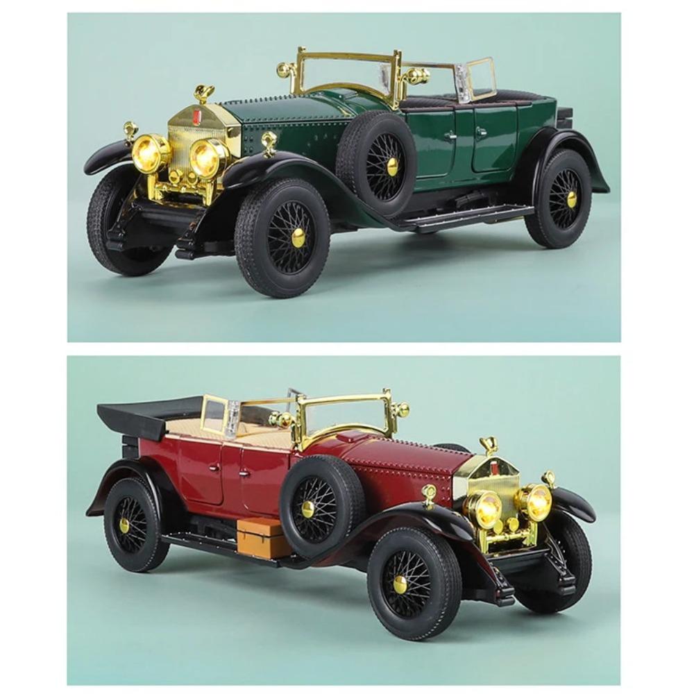 1/24 Rolls-Royce Phantom I Alloy Classic Luxy Car Model Diecast Metal Toy Retro Old Vehicles Car Model Sound and Light Kids Gift