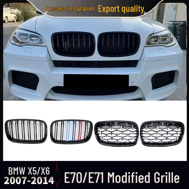 Compatible Silver Grille for 07-14 BMW X5/X6 E70 E71 Starry Sky Edition.