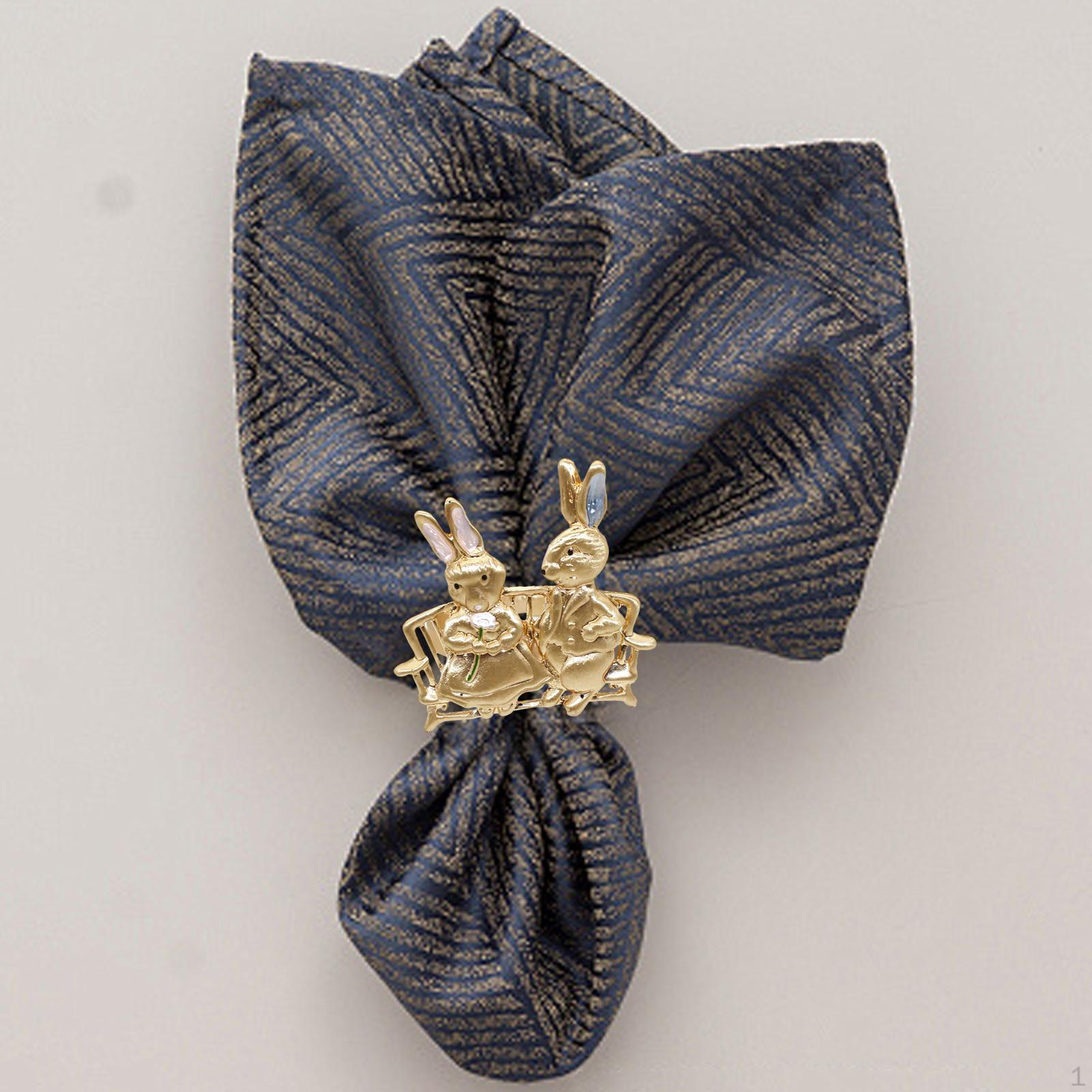 

Пасхальный кролик, держатели для колец для салфеток, обеденный стол, изысканная пряжка для салфеток