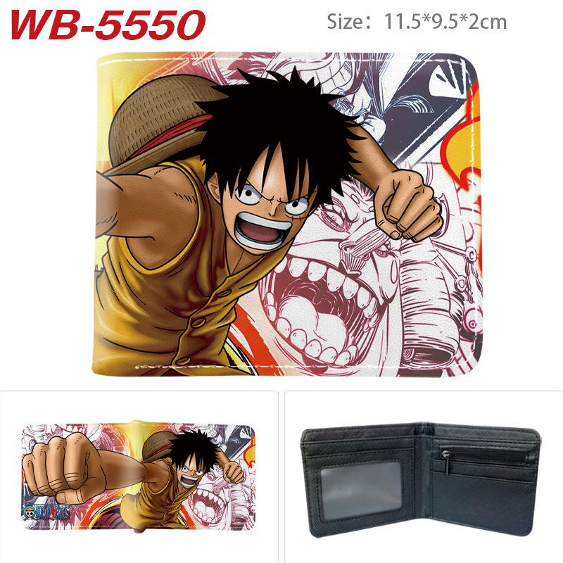 One Piece Anime Geldbörse Vollfarbdruck Zweifach faltbar Kartenhalter Studenten Anime Leder Geldbörse