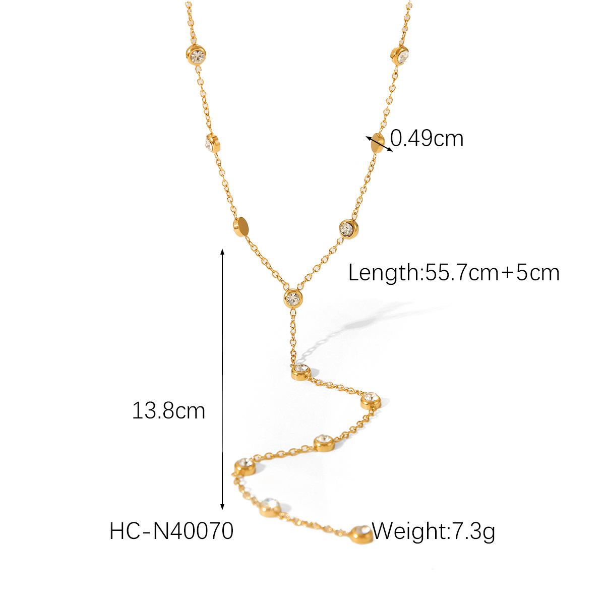 Y Shape Gold Plated Diamond Pendant Necklace With Elegant Tassel Design For Women Fashion Jewelry