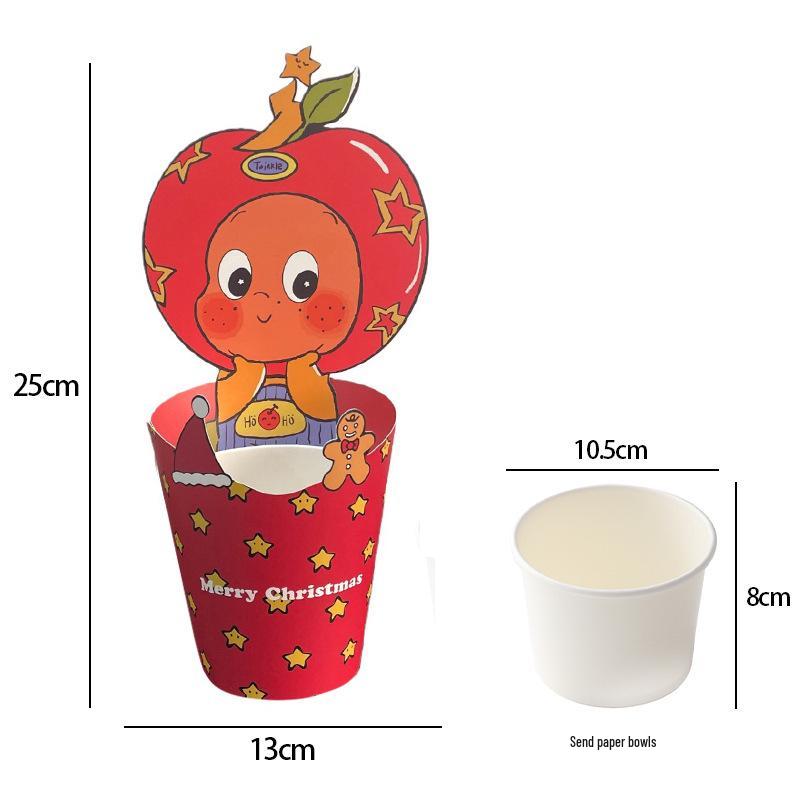 

Christmas Cartoon Flower Bouquet Gift Box - Creative DIY Round Packaging for Florists