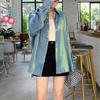 2025 Long Sleeve Fashion Elegant Women Shirt New Summer Casual Top Plus Size Loose Sunscreen Women's Blouse Solid Color Office Outerwear Clothes