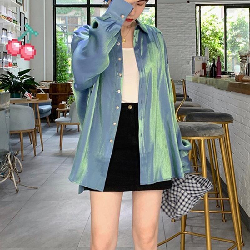 2025 Long Sleeve Fashion Elegant Women Shirt New Summer Casual Top Plus Size Loose Sunscreen Women's Blouse Solid Color Office Outerwear Clothes
