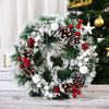 Handmade Christmas Pine Needle Snowflake Wreath for Door and Window Decoration