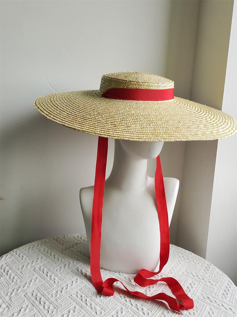 Oversized Brim Sun Hat Women's Straw Hat Beach Hat European and American Fashion Catwalk Flat Hat Chapeau Femme 2025