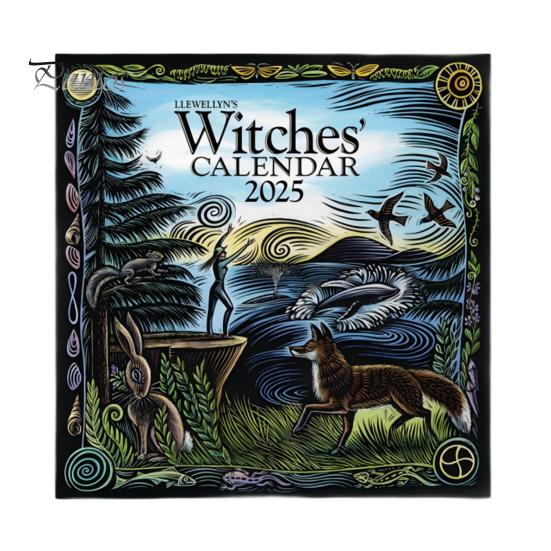 

Календарь ведьм 2025 года, настенный календарь в стиле ретро, вдохновленный колдовством, календарь фаз Луны с астрономическим руководством для магических ритуалов синий