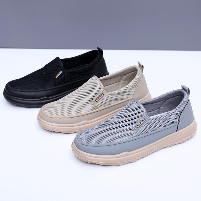 2025 shoes men's spring and autumn new men's shoes single shoes one pedal breathable soft sole not tired feet men shallow mouth fashion casual