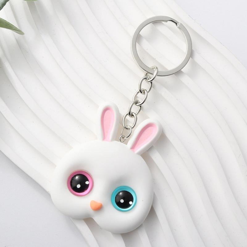 Cute Bunnies Keychain 3D Cartoon Cat Keychain Ribbt Keychain Gift Easy To Carry