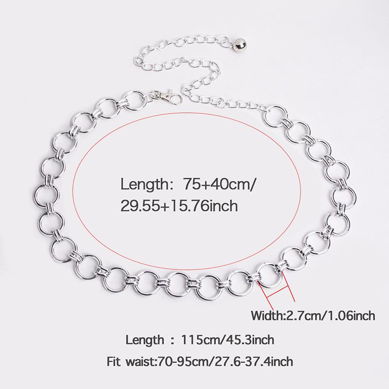 High-end Women's Waist Chain Rings Simple and Versatile Women's Metal Waist Chain Fashionable and Atmospheric New Waist Chain