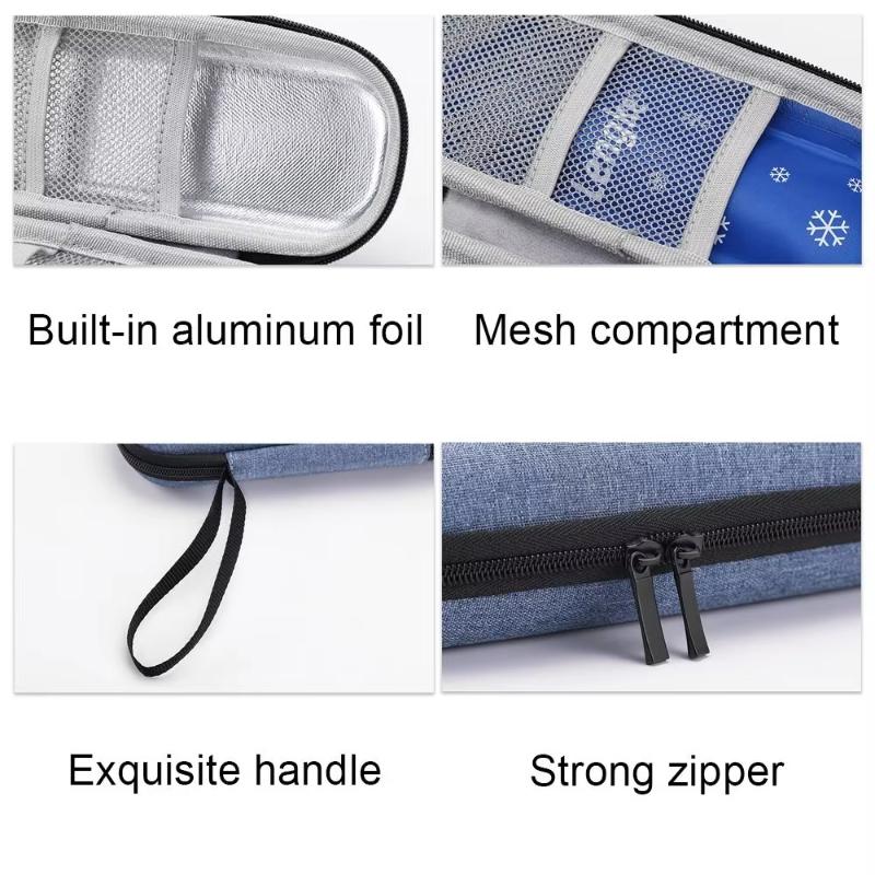 Portable Insulin Cooler Travel Case Eva Waterproof Insulated Medicine Storage Bag For Outdoor Travel Daily Carrying Use