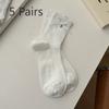 5 Pairs of Women's Spring and Summer Fashionable Cotton Bow Bell Accessories and Socks