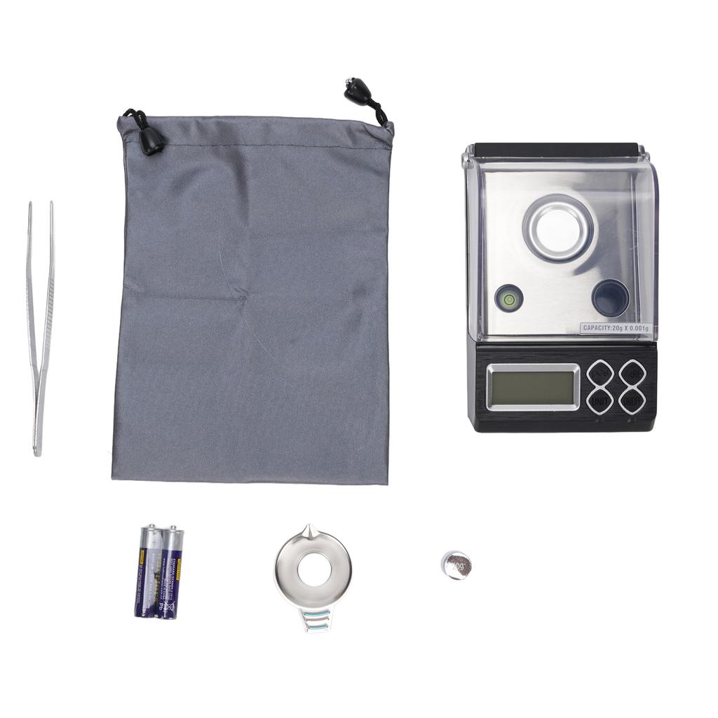 20g Digital Milligram Scale 0.001 High Accuracy Pocket Jewelry Scale Electronic Balance with 10g Calibration Weight