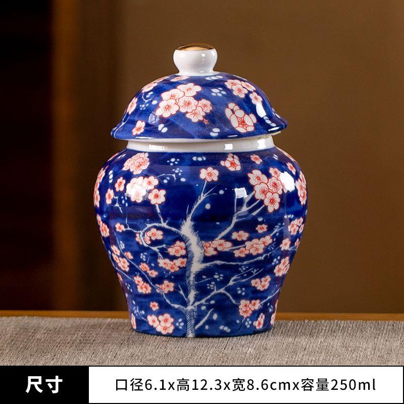 Chinese Ceramic Tea Canister Blue and White Porcelain Candy Box Household Coffee Beans Nuts Storage Jar Kitchen Food Container
