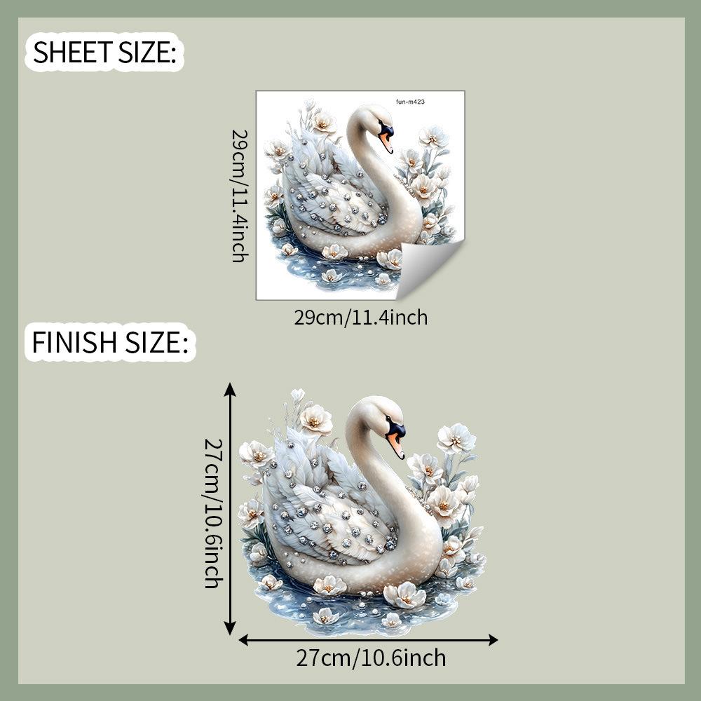 

Раскрашенный Благородный Лебедь Ванная комната и Туалет Туалетные Наклейки для Украшения и Декора fun-m423