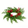 Artificial Christmas Candle Wreath - Faux Decorative for Candle Holder, Holiday Table Centerpiece
