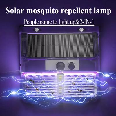 Lâmpada mata-mosquitos movida a energia solar, lâmpada mata-moscas para jardim de pátio ao ar livre, repelente de mosquitos para acampamento, isca para pomar e artefato para matar insetos