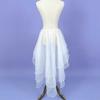 Irregular Hem Three-tiered Crinoline Lightweight Lace Ruffles Skirt Trailing Skirt  Stage