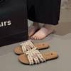 Fashion New Style Popular Women's Fashionable Casual Flat Sandals Versatile Outdoor Wear Flat Slippers for Wearing Outside Zapatos Mujer