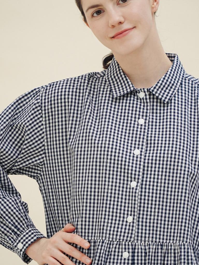 Chikita Check Shirt Dress Navy 251204Cnv